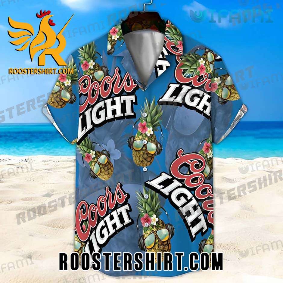 Quality Coors Light Hawaiian Shirt And Shorts Pineapple Headphone Beer Lovers Gift