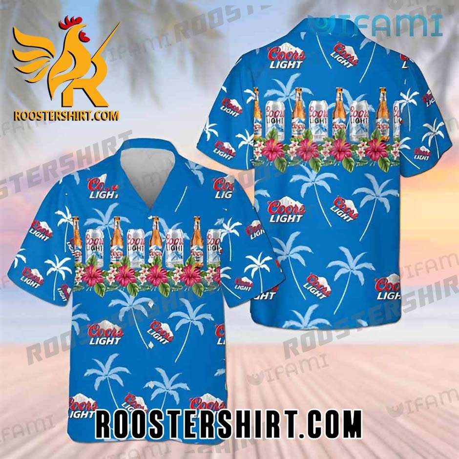 Quality Coors Light Hawaiian Shirt And Shorts Tropical Flower Beer Lovers Gift