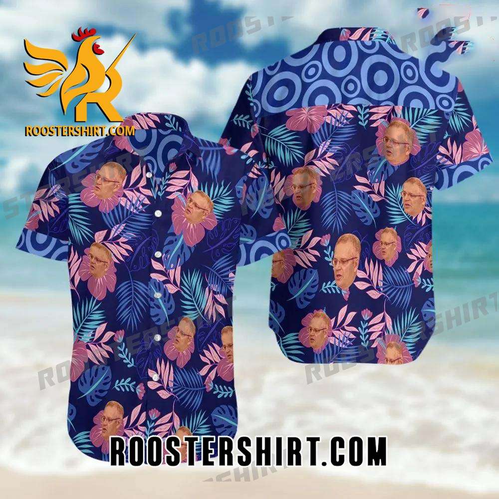 Quality Cosmos Summer Short Sleeve Hawaiian Beach Shirt - Royal Blue