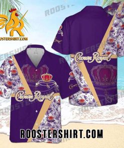 Quality Crown Royal All Over Print 3D Flowery Aloha Summer Beach Hawaiian Shirt – White Purple