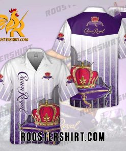 Quality Crown Royal All Over Print 3D Pinstripe Aloha Summer Beach Hawaiian Shirt – Ombre White Purple
