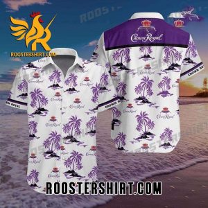 Quality Crown Royal All Over Print Summer Short Sleeve Hawaiian Beach Shirt – White