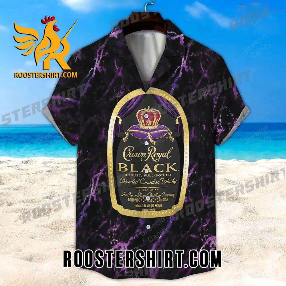 Quality Crown Royal Black All Over Print 3D Short Hawaiian Shirt