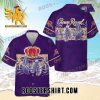 Quality Crown Royal Canadian Whisky Leaves Pattern All Over Print 3D Aloha Summer Beach Hawaiian Shirt – Purple