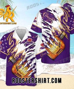 Quality Crown Royal Claws Usa Flag Pattern All Over Print 3D Aloha Summer Beach Hawaiian Shirt – White Purple