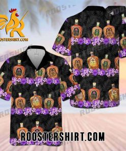 Quality Crown Royal Collections All Over Print 3D Flowery Aloha Summer Beach Hawaiian Shirt – Black