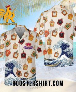 Quality Crown Royal Collections Beach Waves All Over Print 3D Aloha Summer Beach Hawaiian Shirt – Beige