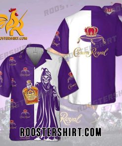 Quality Crown Royal Death All Over Print 3D Aloha Summer Beach Hawaiian Shirt – Purple White
