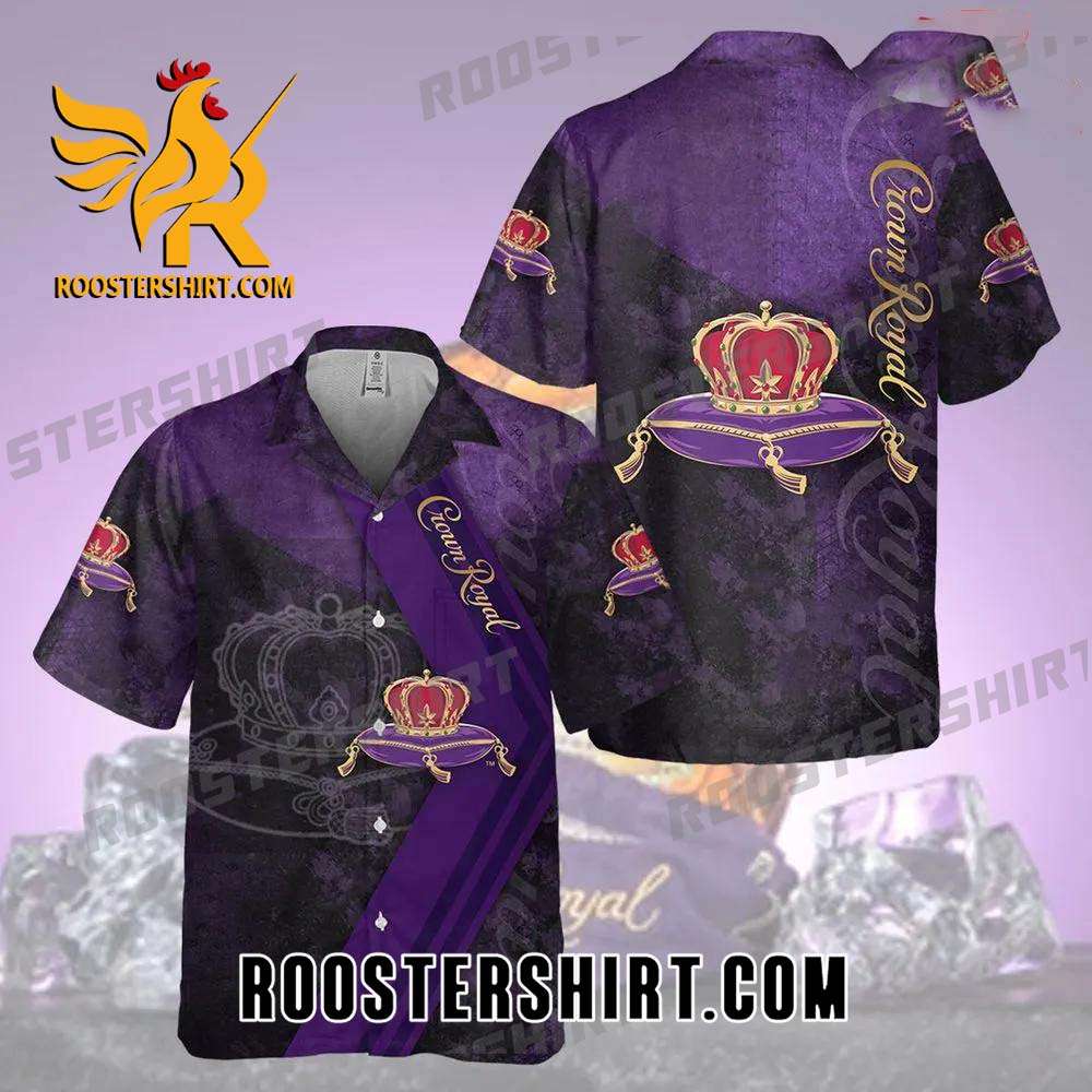 Quality Crown Royal Original All Over Print 3D Aloha Summer Beach Hawaiian Shirt - Purple
