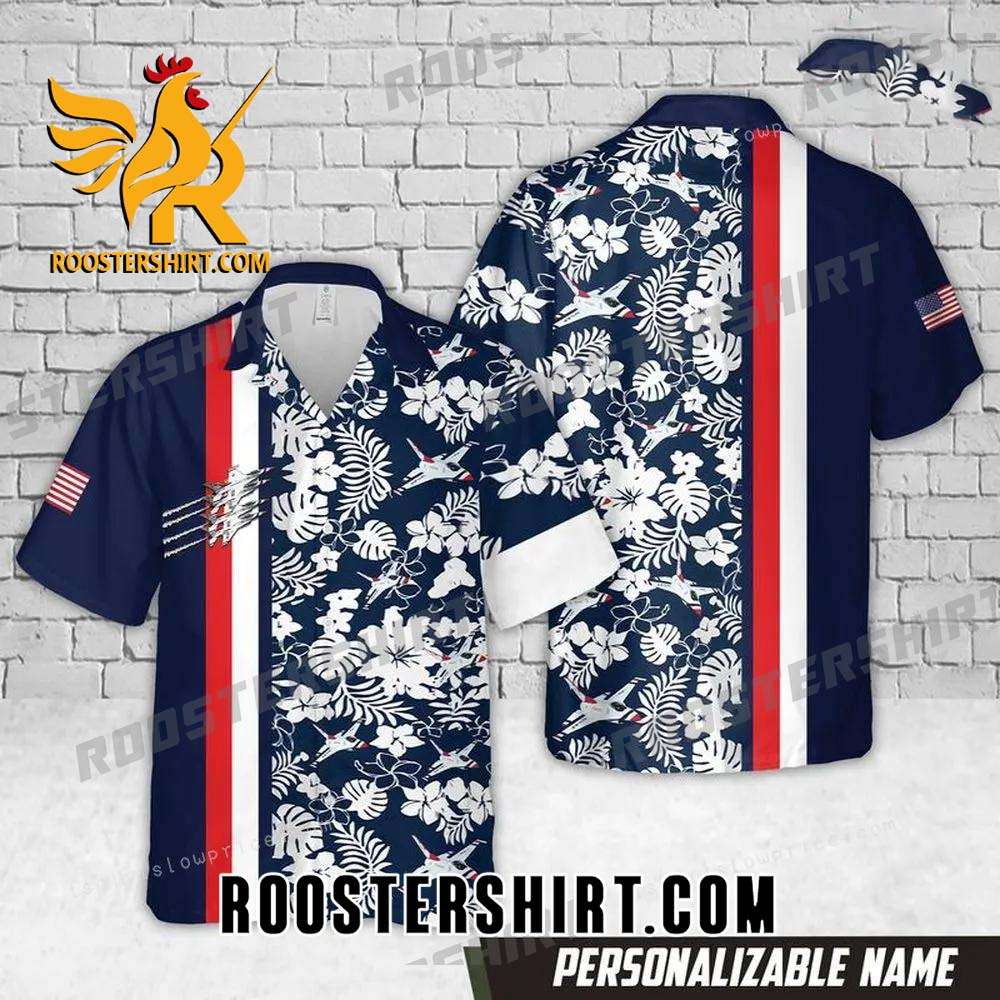 Quality Custom Name Air Force Thunderbirds Short Sleeve Aloha Hawaiian Shirt
