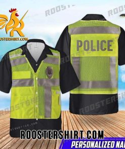 Quality Custom Name US Police High Visibility Identification Vest Aloha Hawaiian Shirt