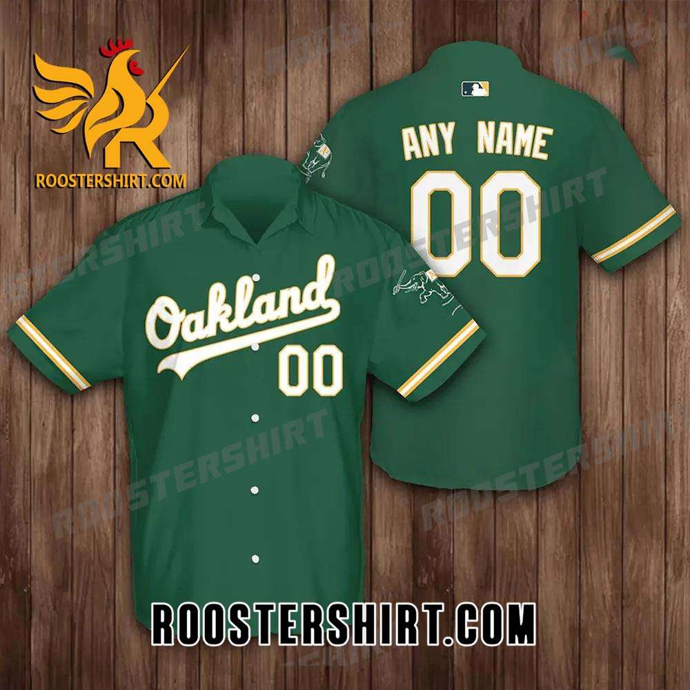 Quality Custom Oakland Athletics Baseball All Overprint 3D Hawaiian Shirt - Green