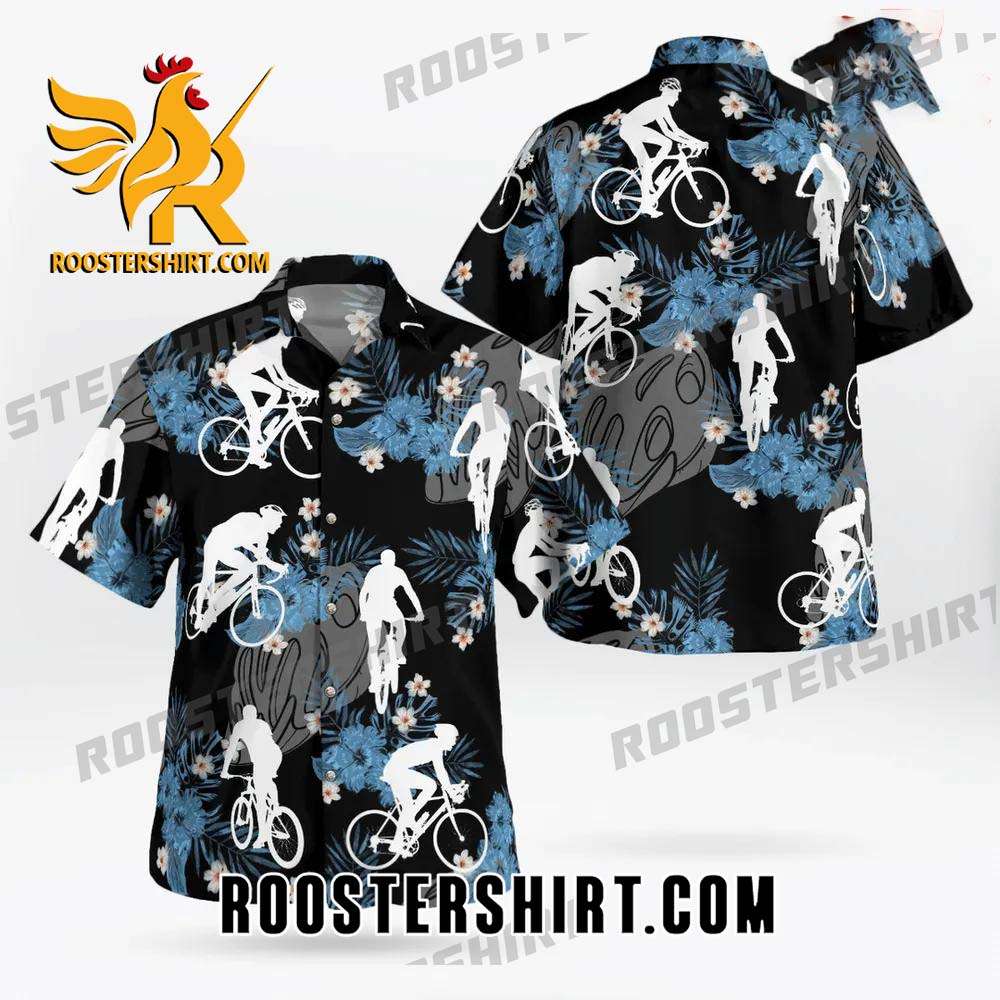 Quality Cycling Working Out All Over Print 3D Flowery Hawaiian Shirt - Black