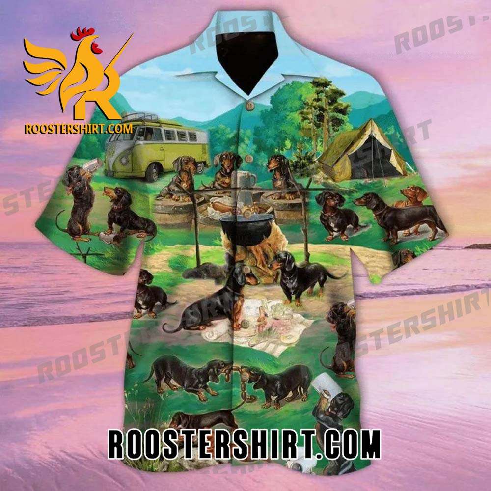 Quality Dachshunds Go Camping Hawaiian Shirt