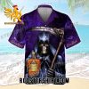 Quality Death Holding Crown Royal All Over Print 3D Aloha Summer Beach Hawaiian Shirt – Purple Black