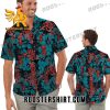 Quality Disc Golf Blue Hibiscus Silhouettes Men Aloha Hawaiian Button Up Shirt For Disc Golfers Lover