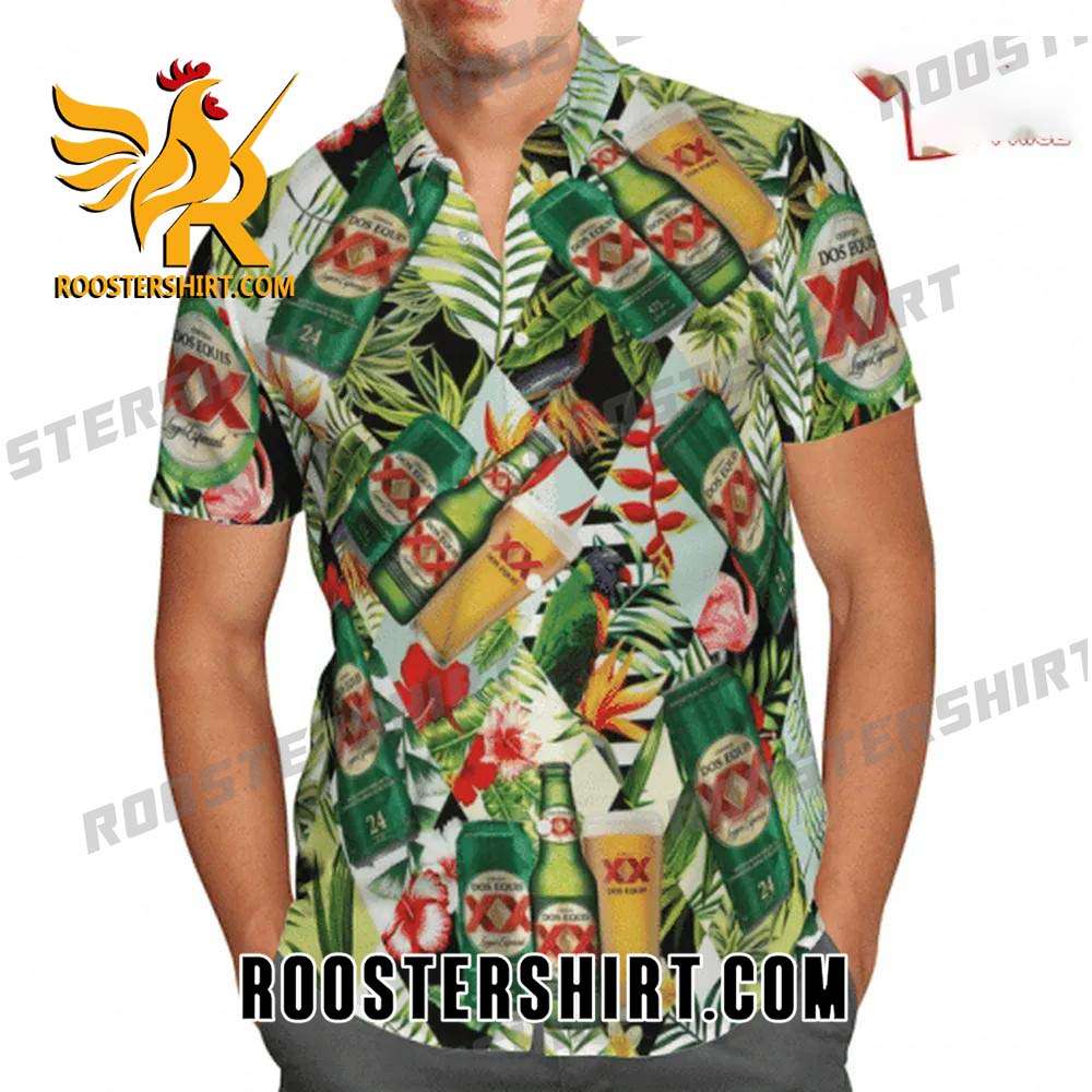 Quality Dos Equis Tropical Leafs All Over Print 3D Hawaiian Shirt