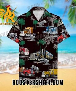 Quality Duck Truck Pattern Hawaiian Shirt Aloha Black Shirt For Trucker