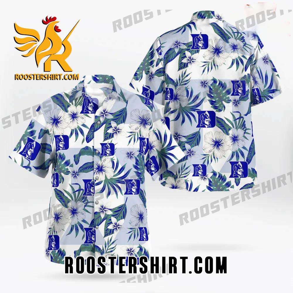 Quality Duke Blue Devils All Over Print 3D Flowery Aloha Summer Beach Hawaiian Shirt