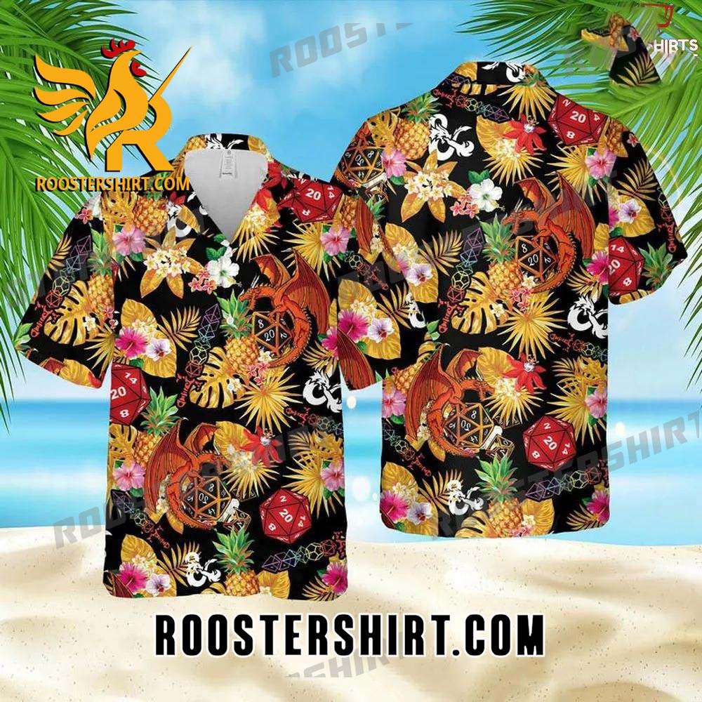 Quality Dungeons Dragons Pineapple Black Hawaiian Shirt