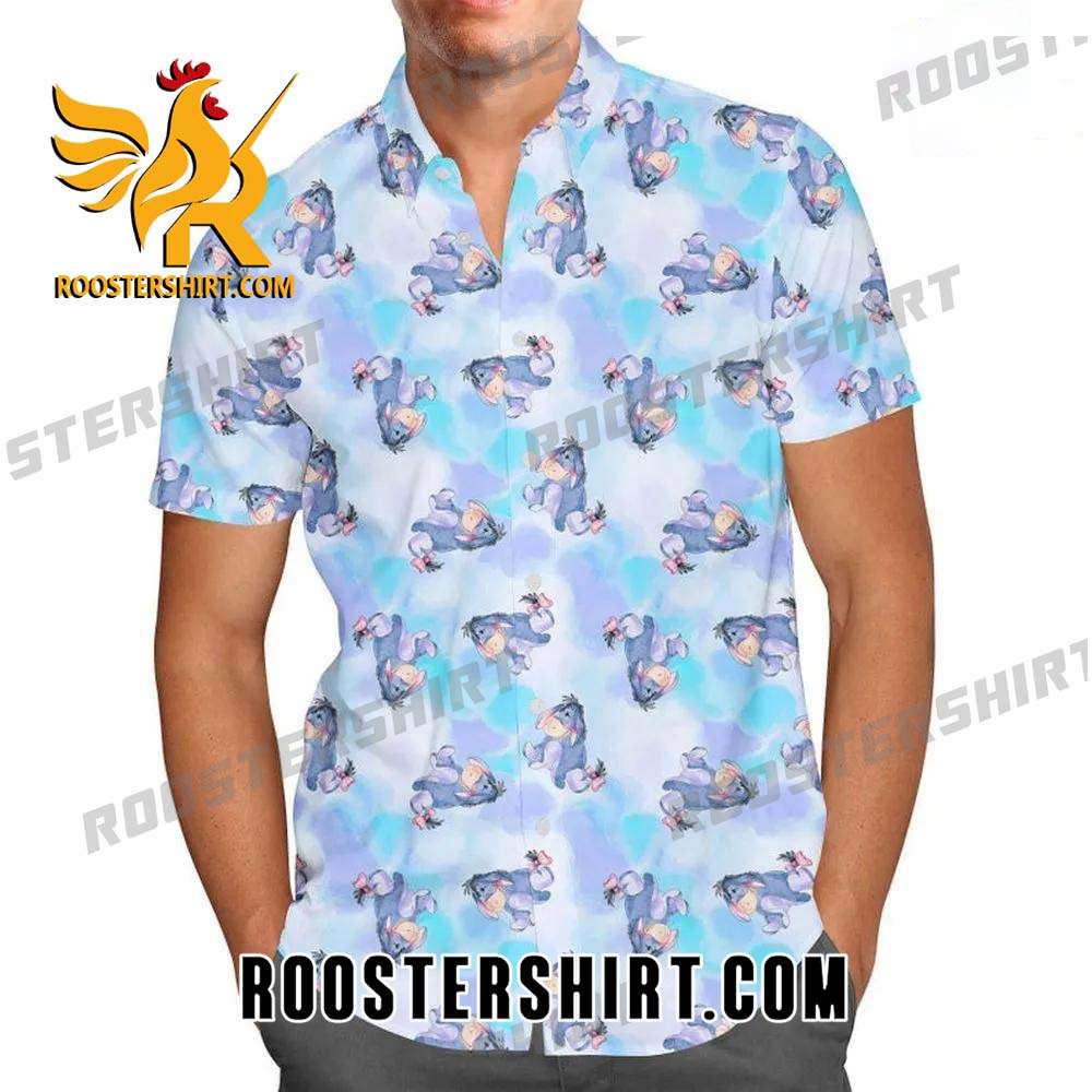 Quality Eeyore Winnie The Pooh Disney Cartoon Graphics All Over Print 3D Hawaiian Shirt - Blue