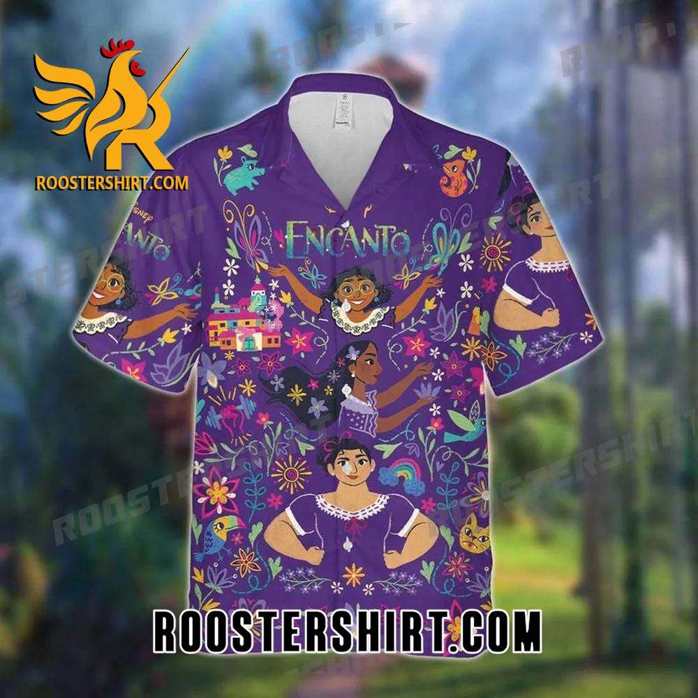 Quality Encanto Women Disney Paisley Pattern All Over Print 3D Hawaiian Shirt - Purple