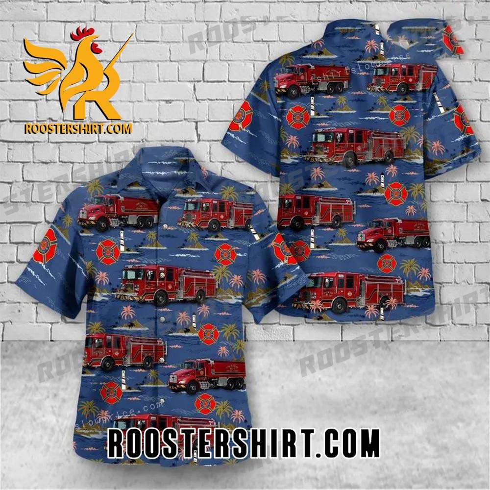 Quality Fire District 1 Of Johnson County, Ks Button Up Hawaiian Shirt