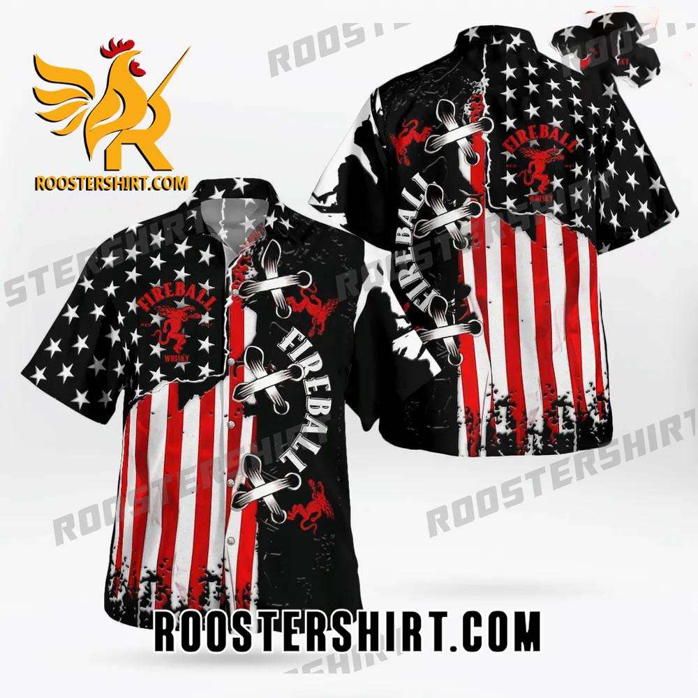 Quality Fireball All Over Print 3D Hawaiian Shirt - American Flag Color