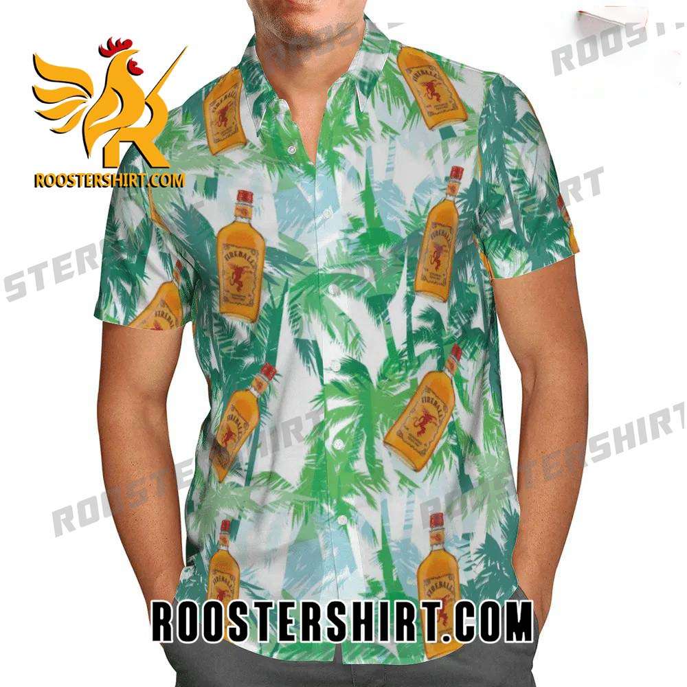 Quality Fireball Cinnamon Whisky All Over Print 3D Aloha Summer Beach Hawaiian Shirt