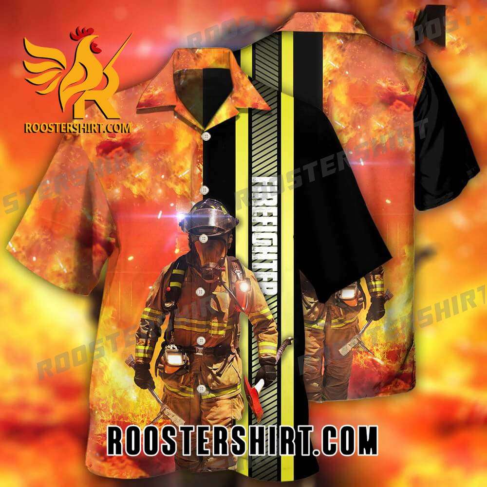 Quality Firefighter Art style Hawaiian Shirt