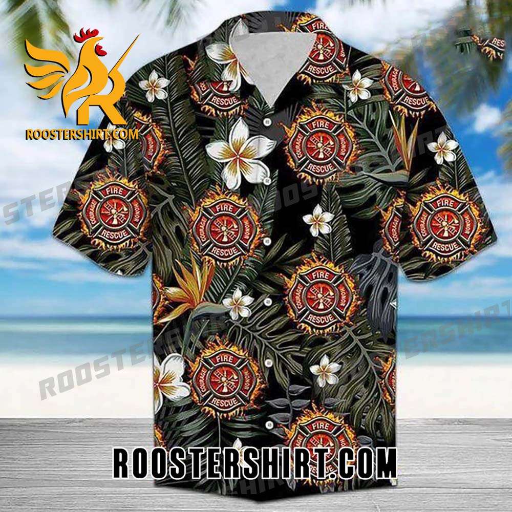Quality Firefighter Tropical Pattern Hawaiian Shirts Firefighter Gift Idea