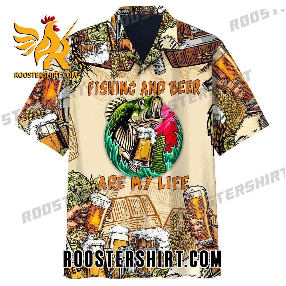 Quality Fishing And Beer Are My Life Hawaiian Shirt Funny Fishing Gift Ideas