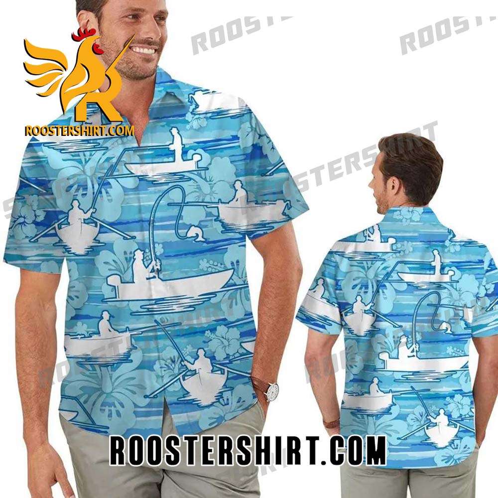 Quality Fishing Water Tropical Floral Hibiscus Aloha Hawaiian Shirt For Fishers Fisherman