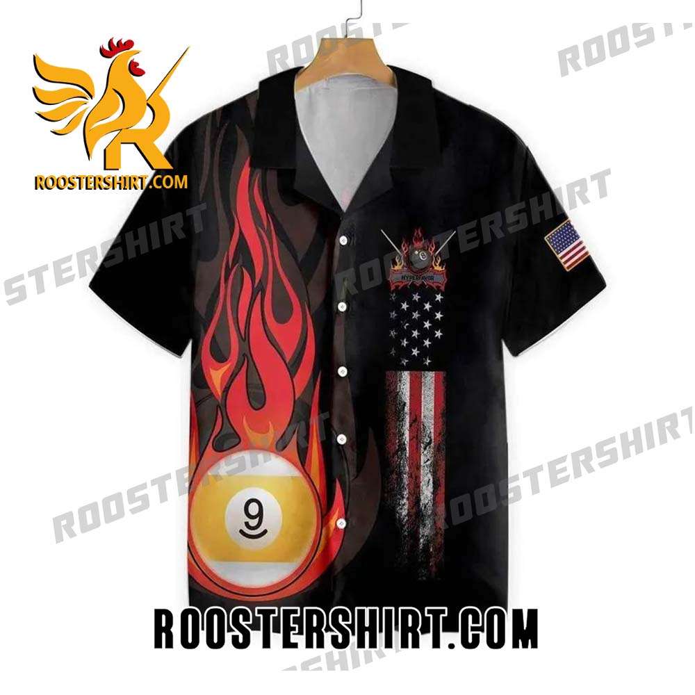 Quality Flame 9 Ball Billiard Pool Hawaiian Shirt
