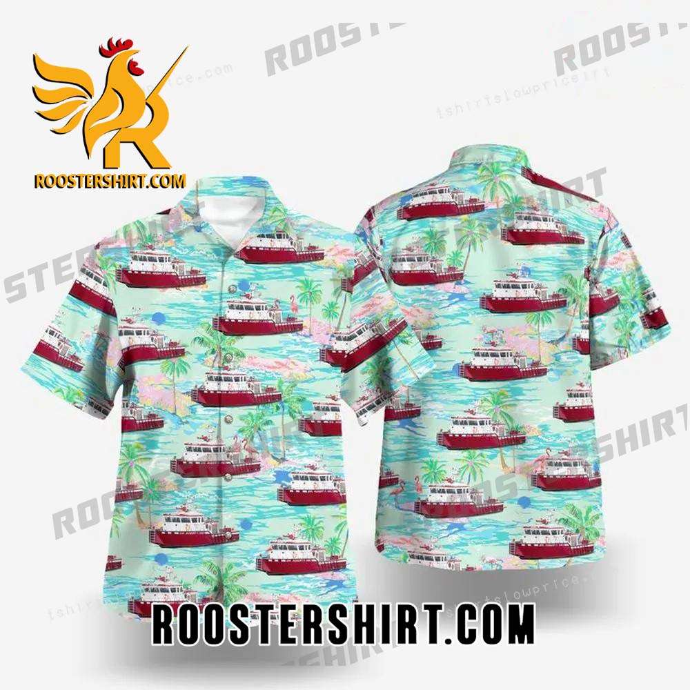 Quality Florida, Jacksonville Fire And Rescue Department Fireboat Dr. Robert F. Kiely m-1m-38 Hawaiian Shirt