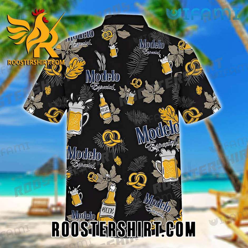 Quality Modelo Hawaiian Shirt And Shorts Tropical Leaves Glass Gift For Beer Lovers