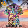 Quality Colorful Mushroom Psychedelic Trippy Skull Hawaiian Shirt And Shorts