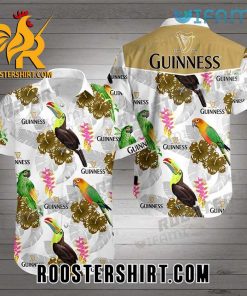Quality Guinness Hawaiian Shirt And Shorts Parrot Hibiscus Guinness Beer Gift