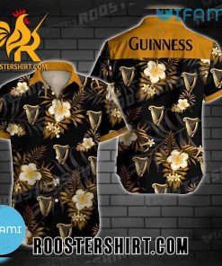 Quality Guinness Hawaiian Shirt And Shorts Tropical Hibiscus Guinness Beer Gift