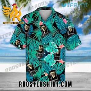 Quality Guinness Hawaiian Shirt And Shorts Tropical Leaves Cans Guinness Beer Gift
