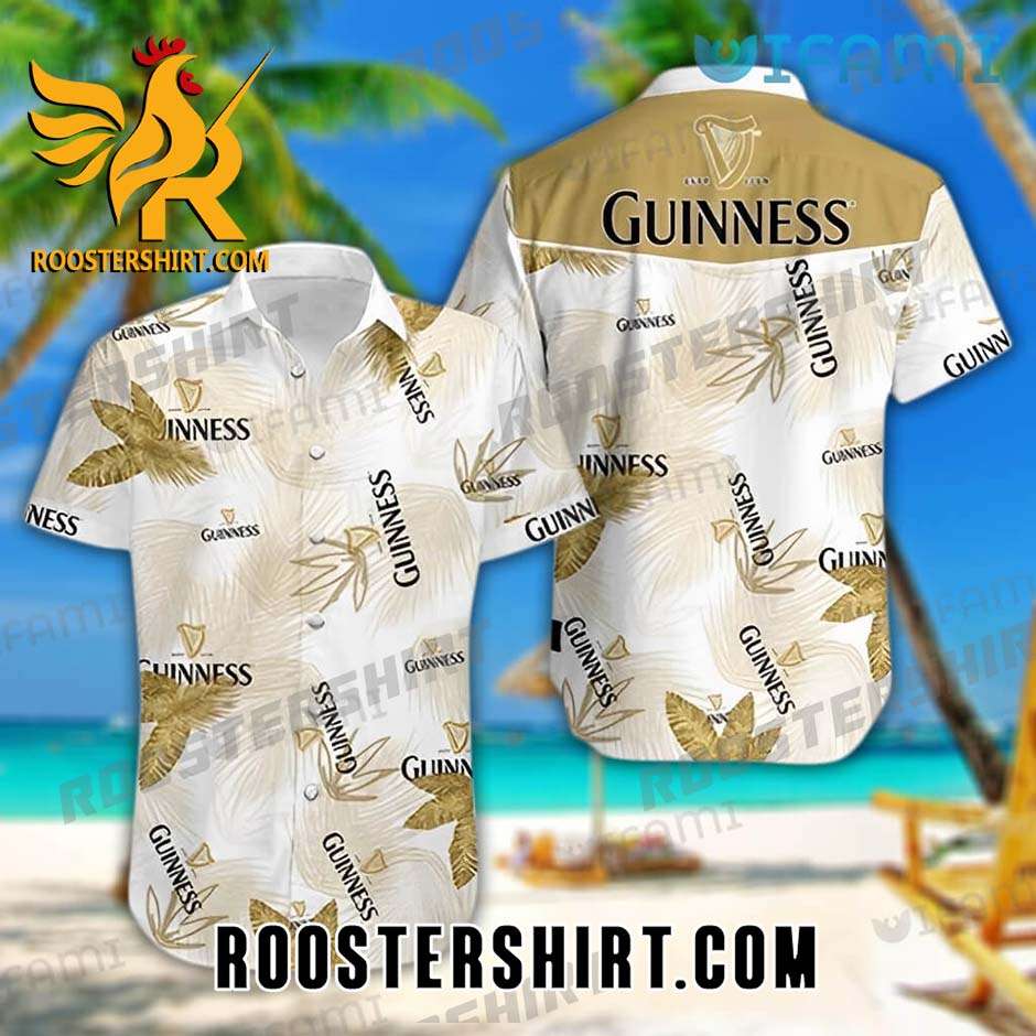Quality Guinness Hawaiian Shirt And Shorts Tropical Leaves Guinness Beer Gift