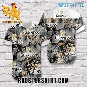 Quality Guinness Hawaiian Shirt And Shorts Tropical Leaves Logo Guinness Beer Gift