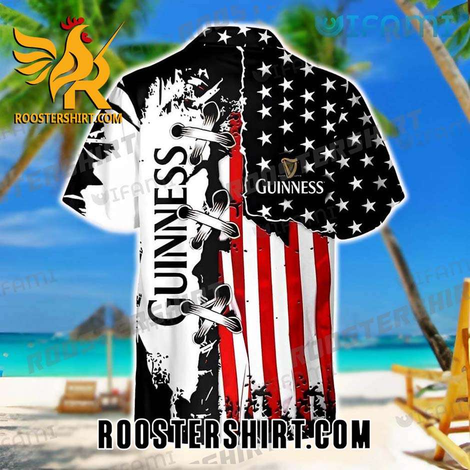 Quality Guinness Hawaiian Shirt And Shorts Usa Flag Beer Guinness Gift
