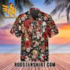 Quality Happy Summer Flowers Grinning Skull Hawaiian Shirt And Shorts