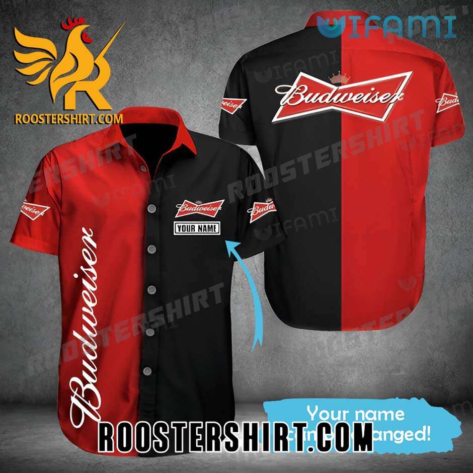 Quality Quality Personalized Budweiser Hawaiian Shirt And Shorts Red Black Beer Lovers Gift