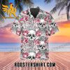 Quality Rose Pattern Happy Summer Skull Hawaiian Shirt And Shorts