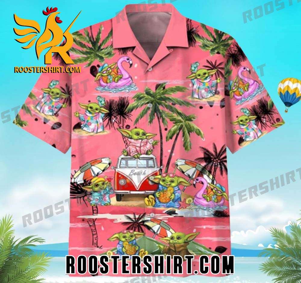 Quality Star Wars Disney Baby Yoda Pink Hawaiian Shirt Gift For Fans