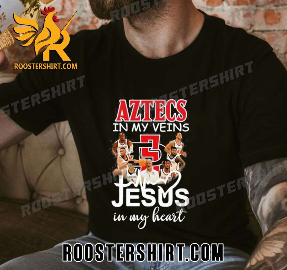 Quality san Diego State Aztecs In My Veins Jesus In My Heart Unisex T-Shirt