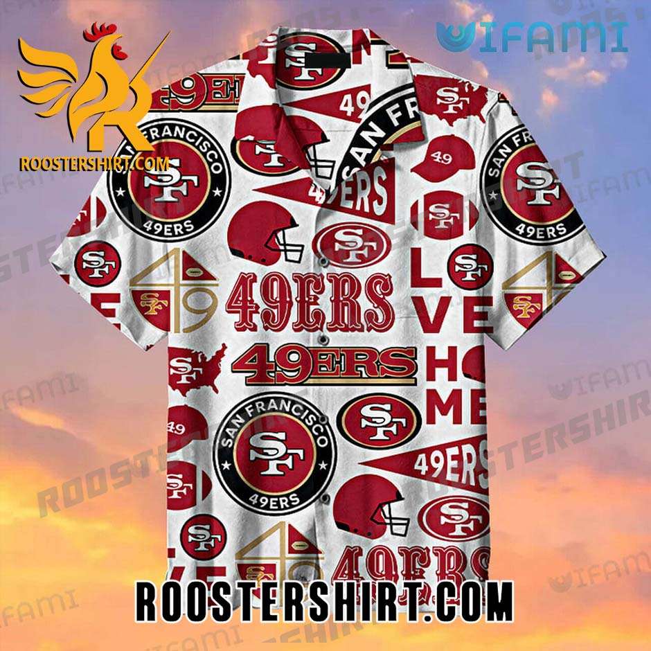 San Francisco 49ers Logo Pattern Style Hawaiian Shirt