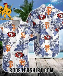 San Francisco 49ers Logo Pattern Tropical Hawaiian Shirt Gift For Fans